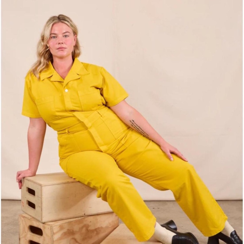 Big Bud Press Short Sleeve Jumpsuit in Sunshine Yellow